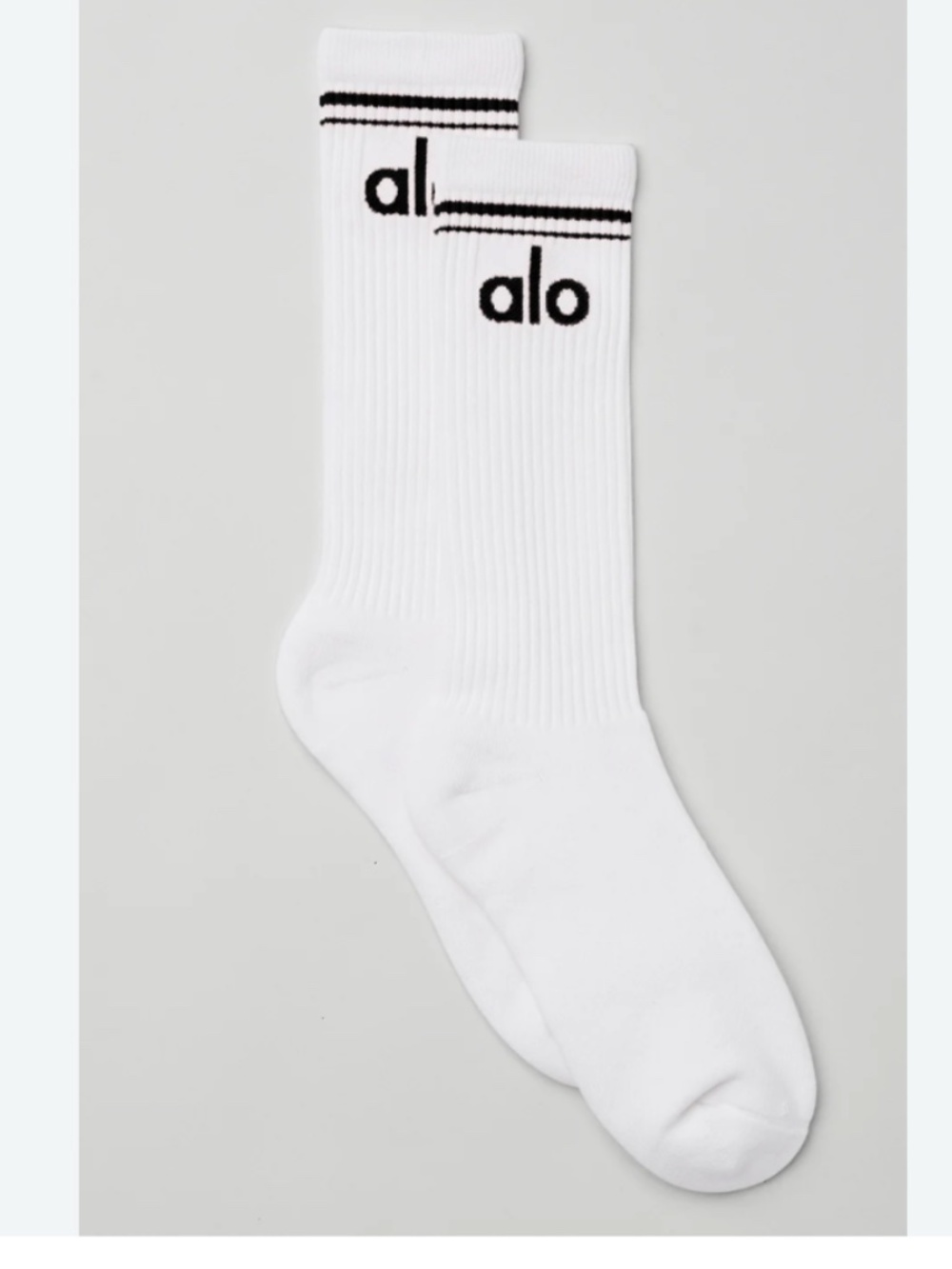 ALO Unisex Throwback Sock White/Black, Sz M